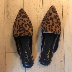 Brand new Lulus leopard mules